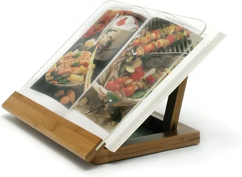 Vista 9 de Lipper International 8815 Soporte para libros de cocina de madera de bambú y acrílico, 12-1/2" x 9-1/4" x 6-3/4