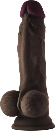 Vista 18 de Shaft Modelo A - Consolador de silicona de doble densidad de 8.5 pulgadas con bolas, negro, realista con forma de pene recto, base de ventosa