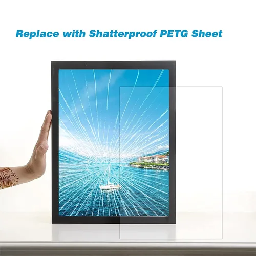 Vista 3 de Paquete de 10 hojas acrílicas transparentes de 4 x 6 pulgadas, paneles de plexiglás de 0.04 pulgadas de grosor, vidrio de plástico inastillable