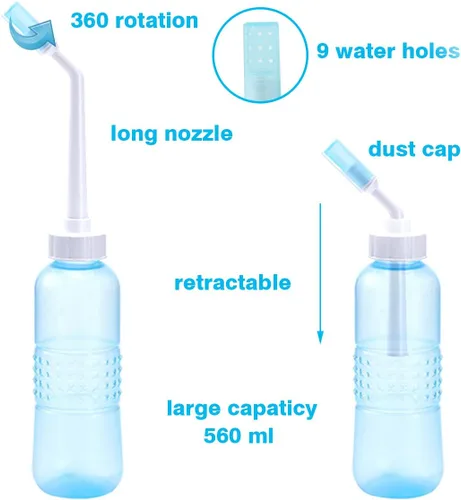 Vista 4 de Pulverizador de bidé portátil - Botella de bidé grande 560 ML