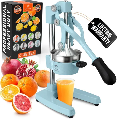 Vista 20 de Zulay Kitchen Puplerizer Exprimidor de hierro fundido 9 en 1, exprimidor manual de servicio pesado fácil de limpiar con accesorio prensatelas