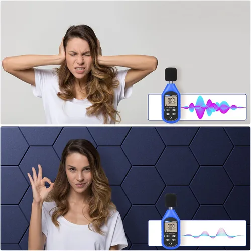 Vista 125 de Paquete de 12 paneles acústicos autoadhesivos de 12 x 10 x 0.4 pulgadas, paneles de espuma a prueba de sonido con alta densidad, elegante diseño