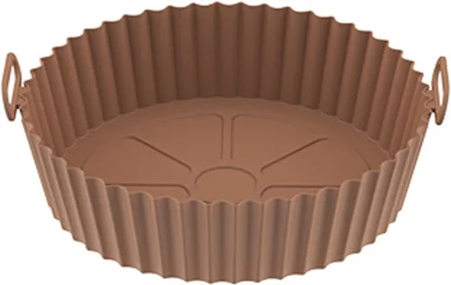 Vista 9 de AGSYFFD Sartén de silicona de silicona de 8.6 pulgadas, sartén de silicona para freidora de aire, sartén de silicona antiadherente, accesorios