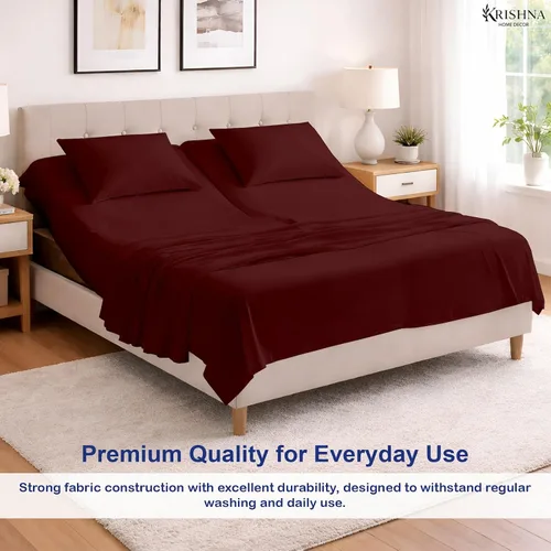 Vista 5 de KRISHNA Juego de sábanas prémium de 4 piezas de 28 pulgadas para cama ajustable con números de sueño, 100% algodón egipcio, sábana bajera ajustable