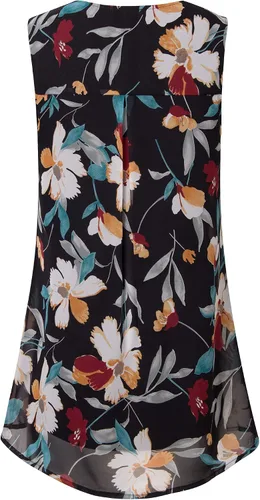 Vista 8 de Timeson - Camiseta de gasa sin mangas, blusa tipo túnica informal de doble capa para mujer
