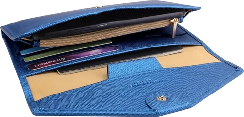 Vista 4 de Zoppen - Billetera de viaje con bloqueo RFID multiusos (Ver.4) Portatarjetas de pasaporte y vacunas, organizador de documentos de tres pliegues