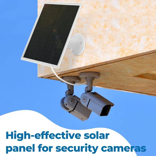 Vista 8 de Kanayu Paquete de 4 paneles solares para cargador de cámara de seguridad compatible con cámara de batería recargable 5 V 6 W, panel solar USB