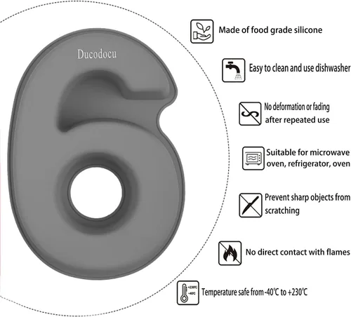 Vista 2 de Ducodocu Molde de silicona para tartas con números 3D, moldes para hornear, moldes novedosos para tartas, moldes para hornear bricolaje