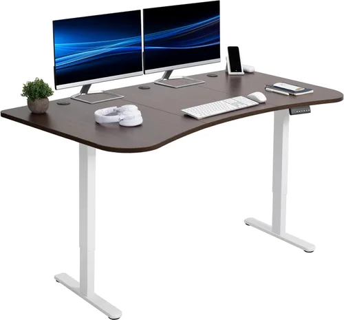 Vista 28 de VIVO DESK-KIT-E2B1B - Escritorio eléctrico de pie con motor doble, ajuste de altura de memoria, serie E2B, marco negro superior negro, DESK-KIT-E2B1B