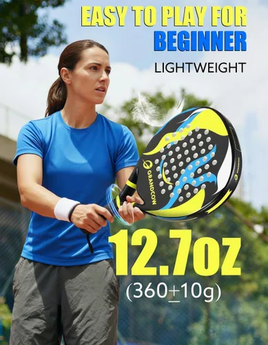 Vista 2 de Raqueta de pádel de fibra de carbono Power Lite Pop Tennis Paddle Paddleball raquetas