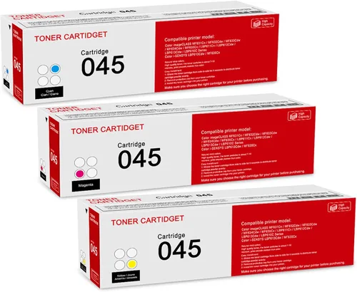 Vista 10 de Paquete de 5 cartuchos de tóner 045 BK/C/M/Y: repuesto compatible CRG-045 para Canon Color imageCLASS MF631Cn MF632Cdw MF633Cdw MF634Cdw MF635Cx