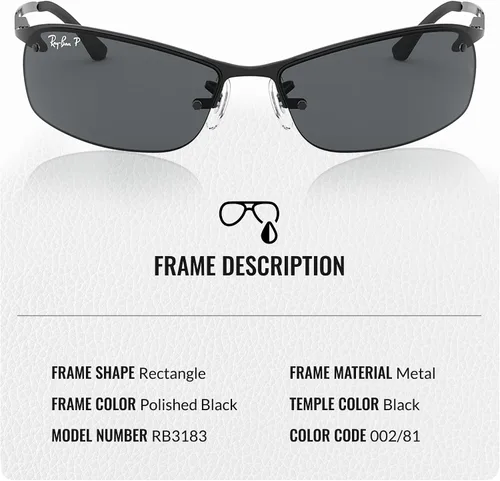 Vista 3 de Ray-Ban RB3183 - Gafas de sol con forma rectangular con kit oficial de gafas