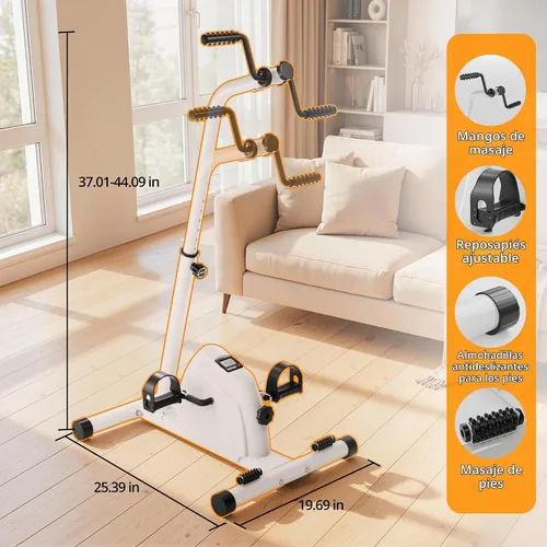 Vista 3 de Ejercitador de pádel, mini bicicleta estática para ciclismo de piernas y brazos, ejercicio de calentamiento