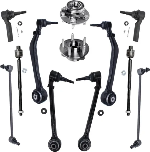 Vista 26 de Detroit Axle - Kit de suspensión de 14 piezas para Jeep Liberty 2006-2007, 2 cubos de rodamiento de ruedas, 2 brazos de control superior, 2 rótulas