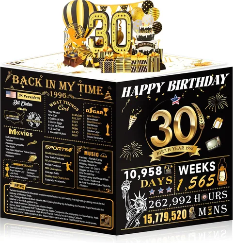 Vista 13 de Tarjetas de cumpleaños 90 para mujeres y hombres, ideas de regalo de cumpleaños 3D emergentes para abuela, mamá, papá, divertidas decoraciones