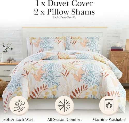 Vista 47 de Southshore Fine Linens - Juego de fundas para edredón de gran tamaño, 3 piezas 22 - Boho Paisley Azul Ceniza