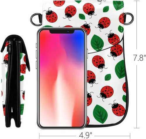 Vista 5 de Bolso cruzado pequeño de mariquita para teléfono celular
