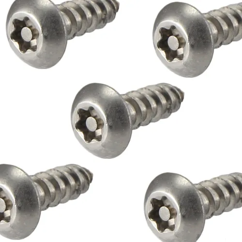 Vista 3 de Fastenere Torx - Tornillos de chapa de seguridad #6 x 1-1/2 pulgadas (paquete de 25) con cabeza de botón, resistentes a manipulaciones, tornillos