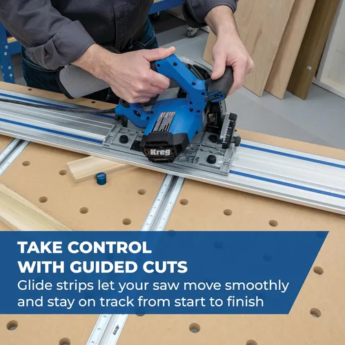 Vista 6 de Kreg ACS430 Sistema de Corte Adaptativo Riel Guía de 62 pulgadas - Sierra Circular con Guía de Aluminio - Corta Madera y Contrachapado - Funciona