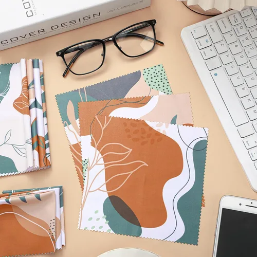Vista 4 de Sinmoe 20 piezas de paño de limpieza de microfibra para gafas Diseño bohemio abstracto lindo Paño de microfibra suave multicolor Limpiador de gafas