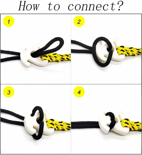 Vista 4 de Conector de cuerda remolcable para tubos de barco de tubería Cuerda de conexión rápida para deportes acuáticos