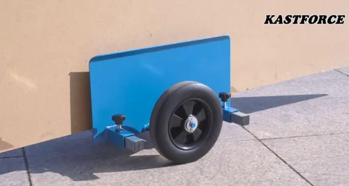 Vista 5 de Plataforma de panel, capacidad de 600 libras, mudador de paneles de yeso con ruedas no planas de 8 pulgadas, carrito de panel de abrazadera