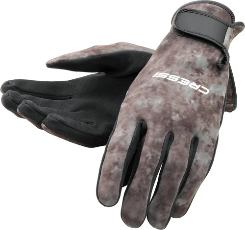 Vista 5 de Cressi Guantes de pesca submarina con estampado de camuflaje hechos de neopreno elástico: obtén The Hunter Equipment