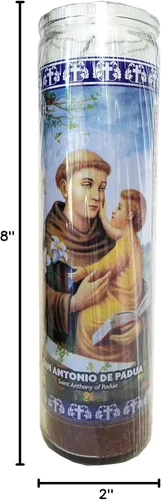 Vista 3 de Staci19 San Antonio de Padua (San Antonio de Padua) Vela Devocional Marrón