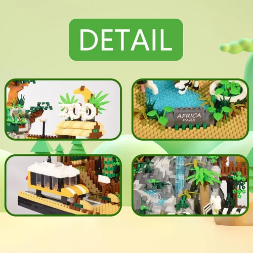 Vista 3 de Zoo Architecture - Juego de bloques de construcción micro – 4800 piezas, Animals Park MIni Bricks, kit de modle, regalo para adultos y mayores de 14