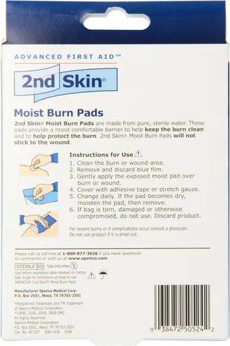 Vista 3 de Spenco 2nd Skin - Almohadillas húmedas para quemaduras, grandes (3 x 4 pulgadas), 3