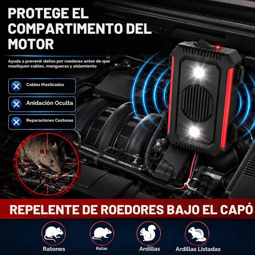 Vista 2 de Repelente ultrasónico de roedores de ardillas de plagas 2026 para motores