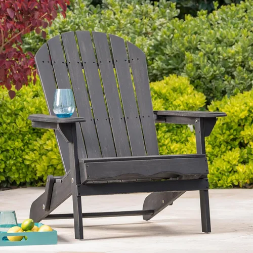 Vista 4 de LIFE SKY Folding Adirondack Chair: Acacia Wood Patio Seating with Rustic Design - Compact Foldable Outdoor Furniture for Vacation Homes & Backyard
