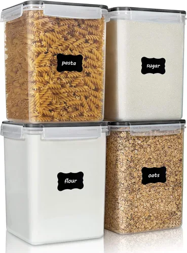 Vista 16 de Vtopmart Contenedores de almacenamiento de alimentos de 2.5 litros/84.5 onzas, 4 Piezas recipientes herméticos de plástico sin BPA para harina