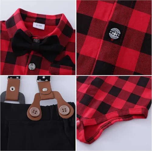 Vista 4 de Ropa de bebé niño 0-18M Traje de bebé niño 4 unids Ropa de vestido de bebé Conjuntos de esmoquin para bebés