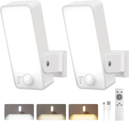 Vista 11 de Luz para exteriores con sensor de movimiento, recargable de 10000 mAh, 600 lúmenes, funciona con pilas, luz al aire libre con 3 modos, 3