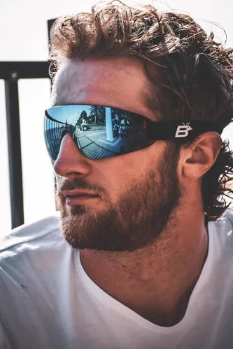 Vista 3 de Birdz Eyewear Wing Skydiving Parasailing - Gafas flotantes con lente de espejo azul ReflecTech