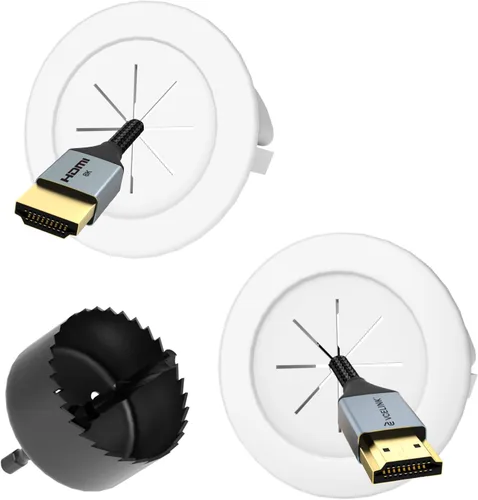 Vista 11 de VCELINK Kit de gestión de cables con cepillo en la pared para TV montada en la pared, ocultador de cables para cables de baja tensión que pasan a