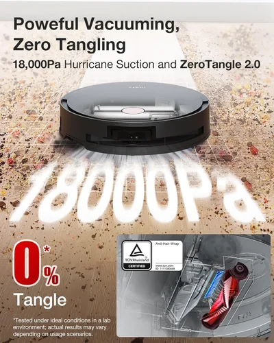 Vista 5 de Yeedi Robot aspirador y trapeador S14 Plus, succión de 18,000 Pa, mopa con rodillo OZMO, ZeroTangle 2.0, sensor TruEdge 3D, estación todo en uno