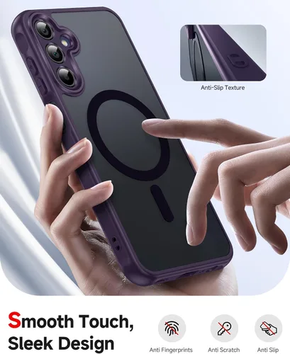Vista 17 de LeYi Funda para teléfono Samsung-S23: protector de pantalla e imán MagSafe Púrpura