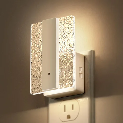 DORESshop - Luces nocturnas LED enchufables en la pared, luz nocturna moderna con sensor de crepúsculo a amanecer, luces nocturnas decorativas