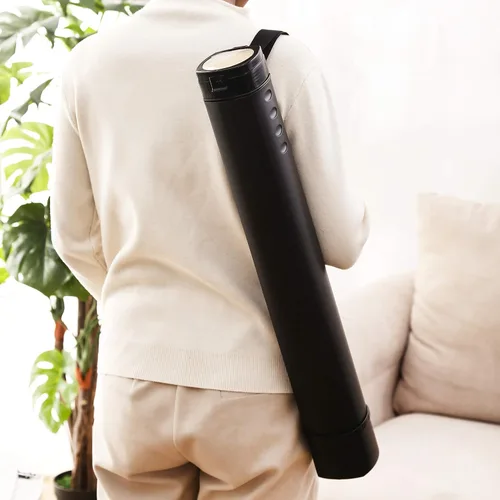 Vista 6 de Paquete de 2 tubos extensibles para póster que se expanden de 24.5 a 40 pulgadas con correa para el hombro, para llevar documentos, planos, dibujos