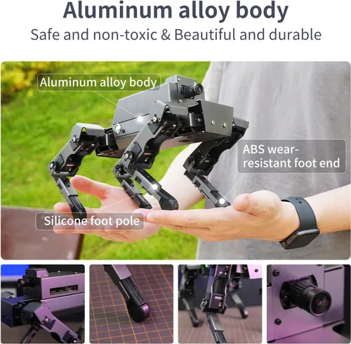 Vista 6 de Yahboom Raspberry Pi 5 Adultos AI Modelo Grande Robot Perro Python Programación 12 articulaciones Biónico Perro Mecánico DOGZILLA Reconocimiento