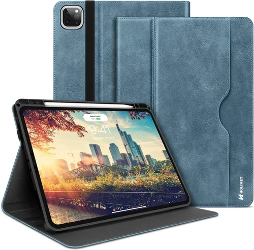 Vista 14 de H HOLIMET Funda para iPad Pro de 11 pulgadas 2022 4ª/3ª/2ª/1ª Generación 2021/2020/2018 con soporte para lápiz, cuero PU protector con bolsillo