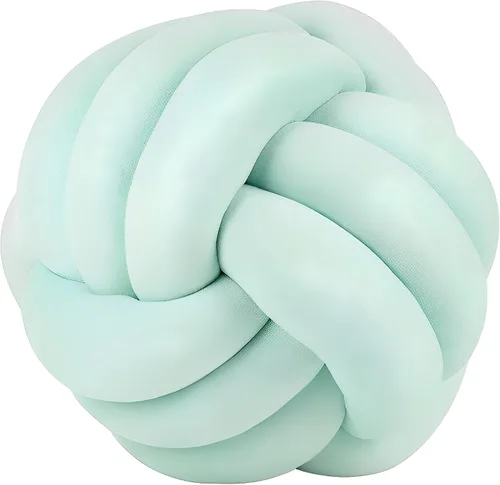 Almohada redonda de nudo para decoración de habitación de niños, juguetes de peluche para aliviar el estrés (menta, 11 pulgadas/11.0 in)