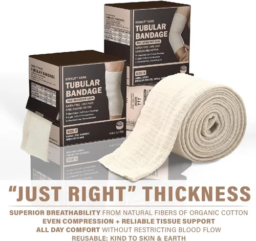 Vista 4 de EVERLIT Vendaje tubular elástico de mezcla de algodón 560D, sin látex, extra grueso transpirable para muñeca, mano, compresión moderada a alta