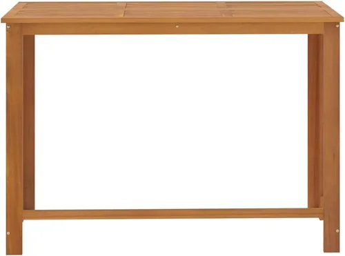 Vista 4 de Ensemble de Bar de Jardin 9 Pièces en Bois d'Acacia Massif Gris, Table Rectangulaire et 8 Tabourets avec Coussin Amovible Pour Terrasse, Jardin