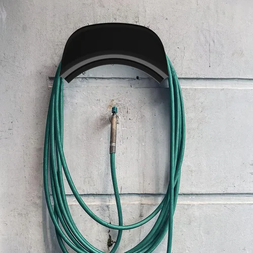 Vista 5 de Gardzen Soporte de pared resistente para manguera, gancho, estante, soporte para exterior, negro