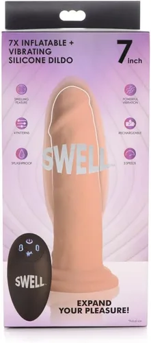 Vista 8 de 7 consoladores inflables y vibratorios de silicona con control remoto - 7 pulgadas