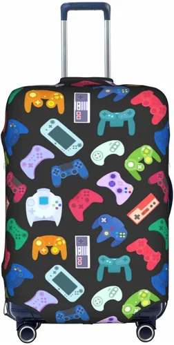 Funda de equipaje de viaje (solo funda) – Patrón de controlador de armas de videojuegos, protector de maleta de equipaje se adapta a 18-32 pulgadas