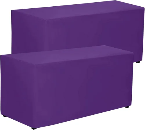 Vista 22 de PLOYMONO - Juego de 2 manteles ajustables, mantel de longitud hasta el suelo para mesa rectangular de 4 pies (122x61 cm) de poliéster, ideal